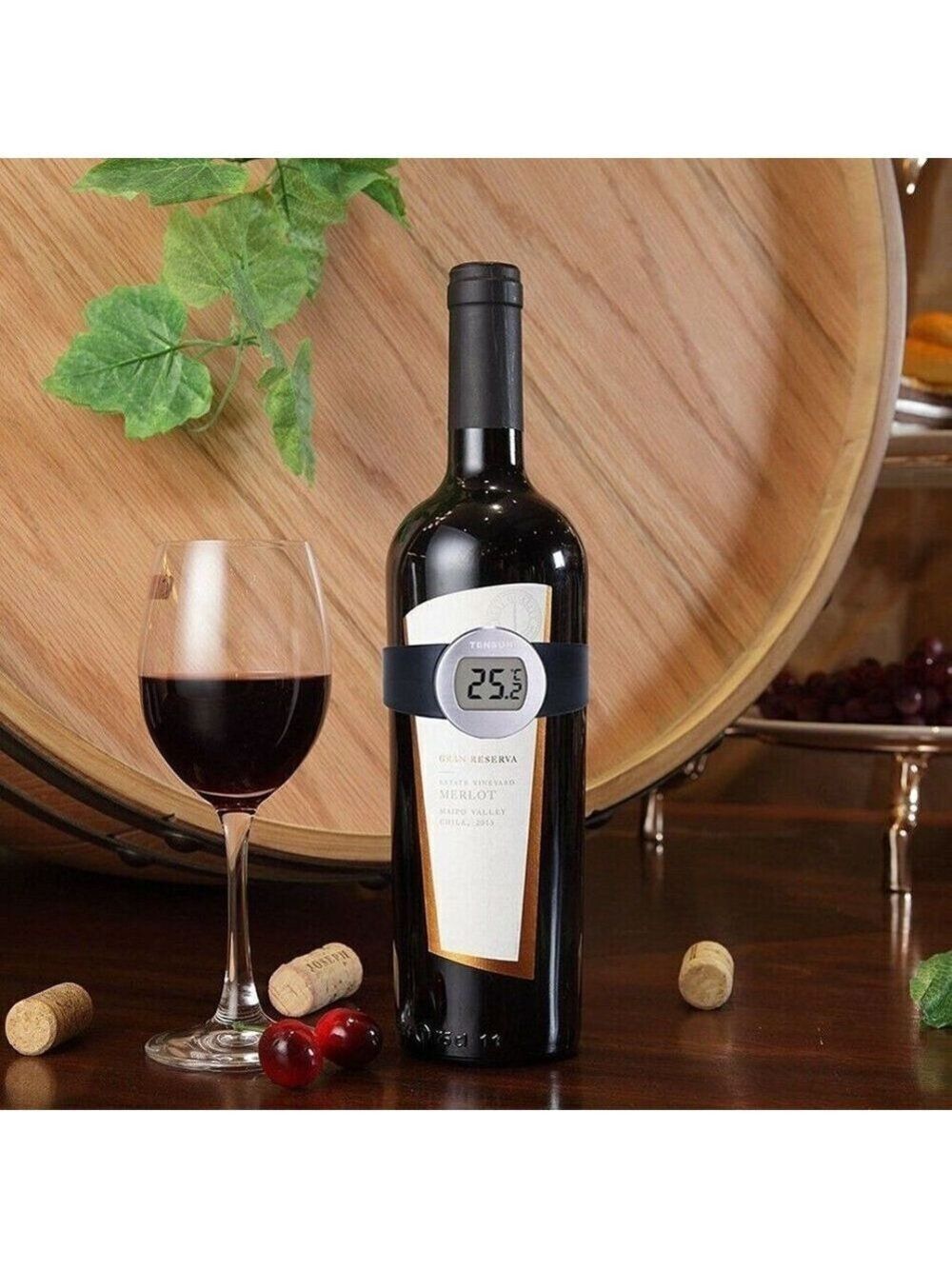 Digital LCD Wine Bottle Thermometer Bracelet